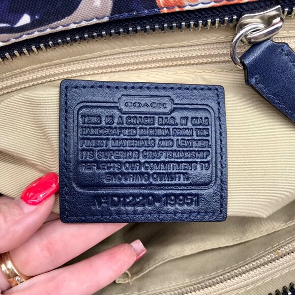 Coach Blue Canvas Legacy Heritage Candace Carryall Satchel Bag 19951 - Picture 11 of 11